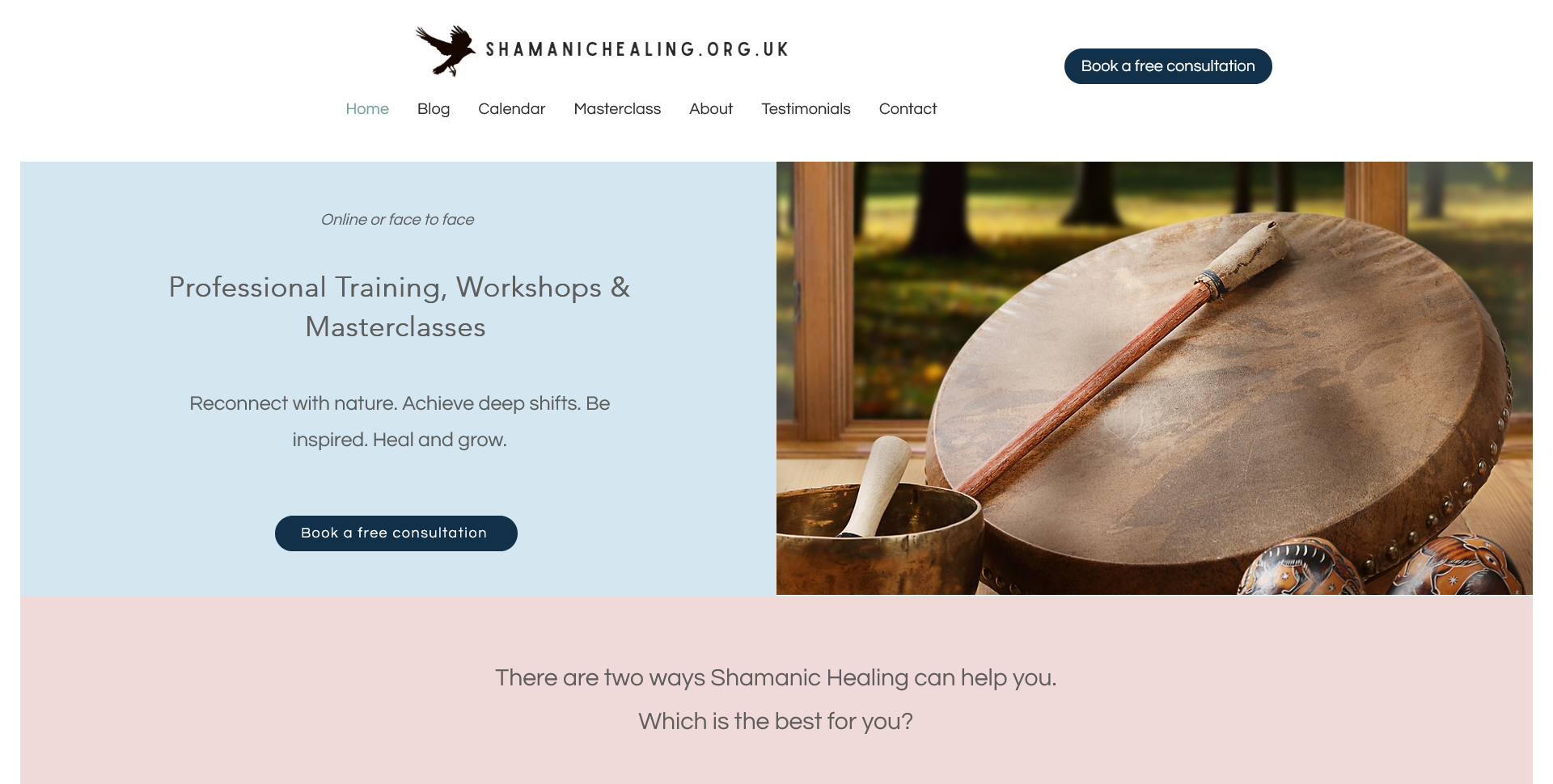 Shamanic Healing Front page of Shamanic Healing website